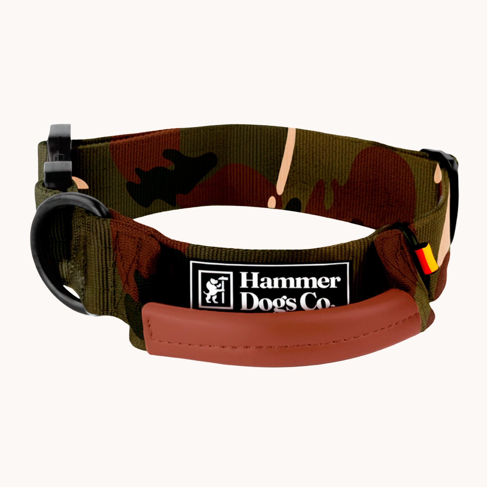 Collar táctico camuflado Heavy Control para perros grandes — Hammer Dogs