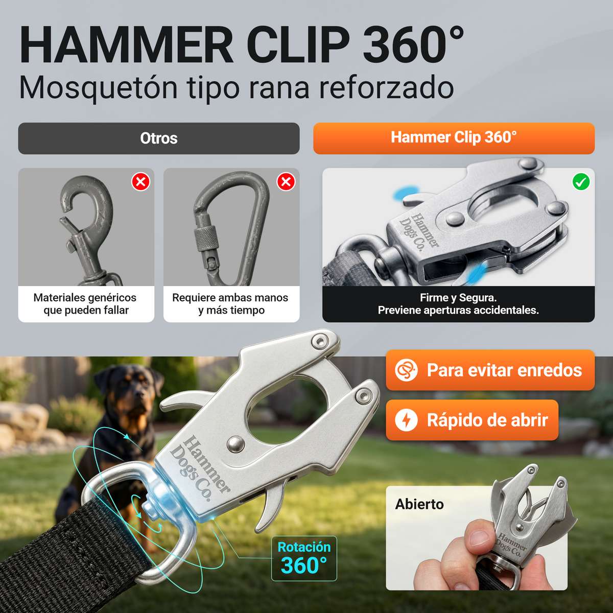 Hammer Clip 360 — mosquetón reforzado